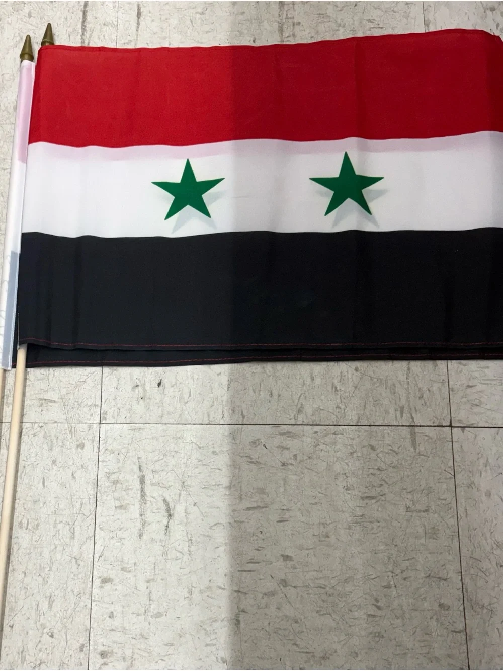 National Geographic Red White Black Flag with Green Stars